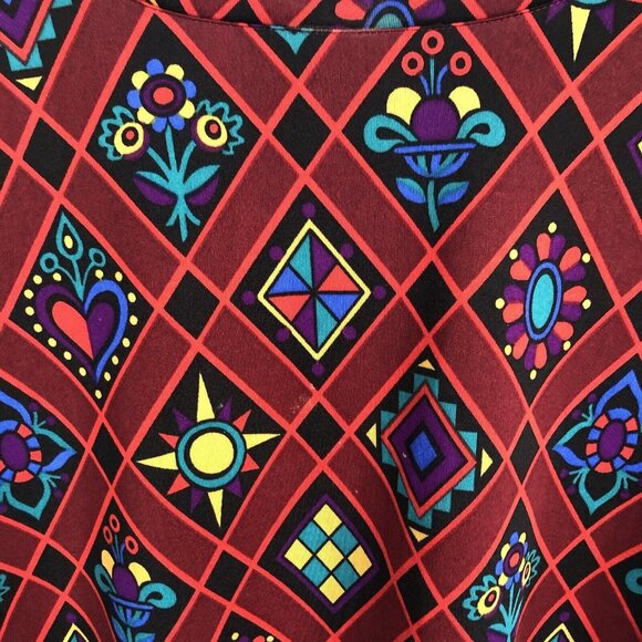 Bob Mackie Top Womens L Colorful Art To Wear Slinky Travel Knit Mod Groovy - Picture 9 of 16